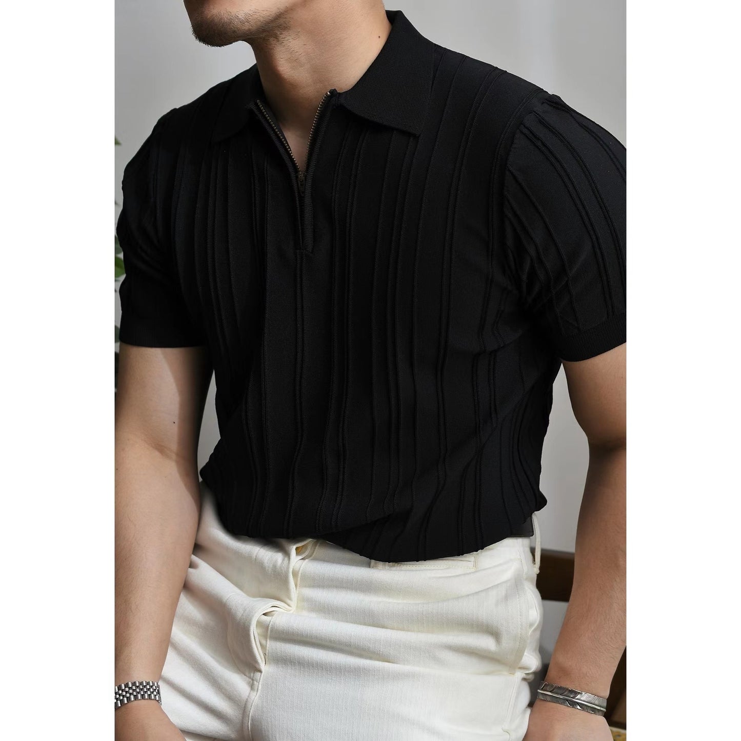 Short-sleeved Loose Men's Polo Shirt