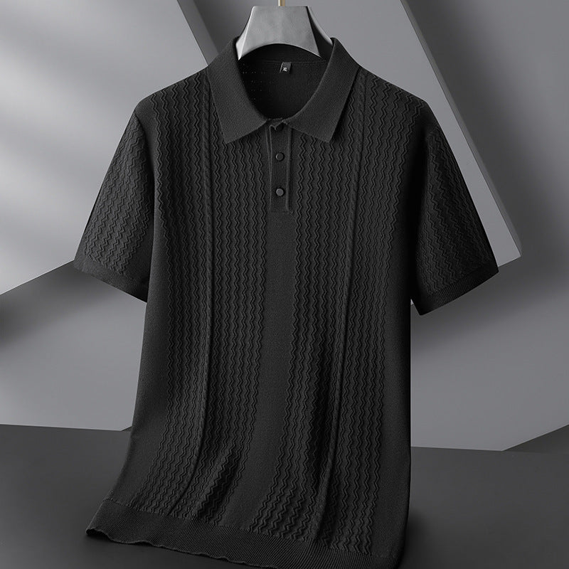 Luxury Men's Short Sleeve Lapel Shirt