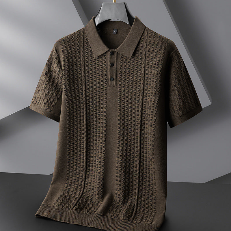 Luxury Men's Short Sleeve Lapel Shirt