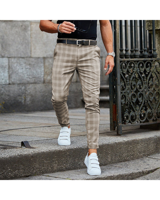 Plaid Print Men's Trousers