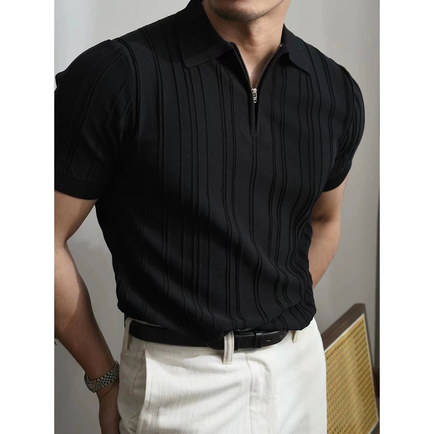 Short-sleeved Loose Men's Polo Shirt