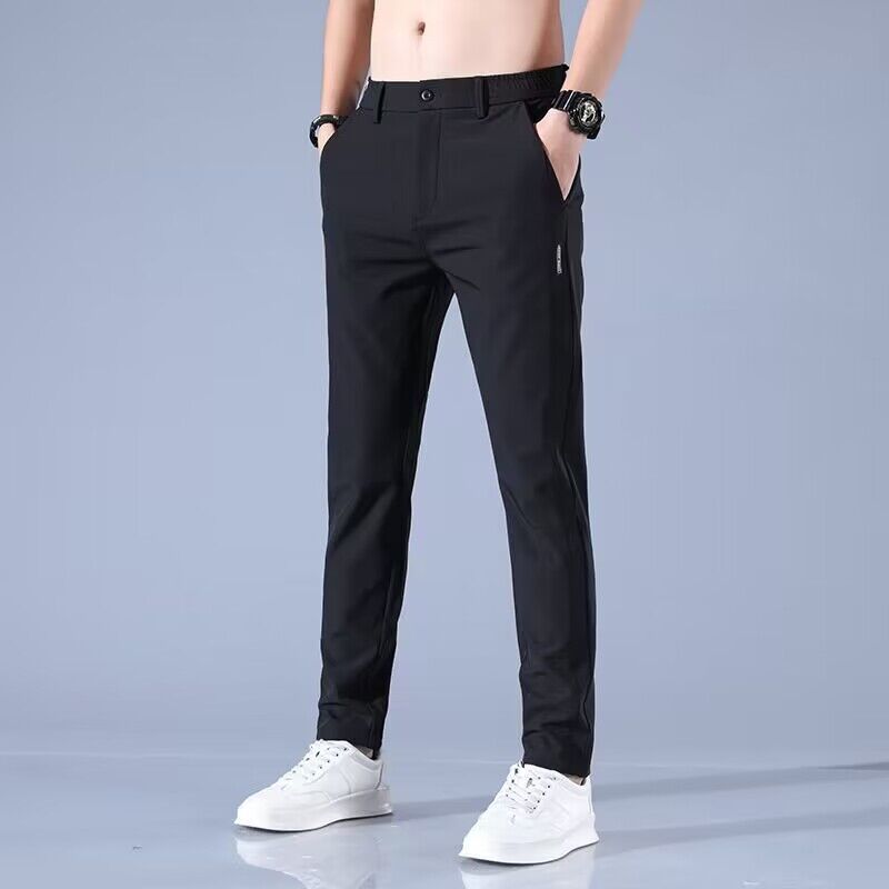 Slim Fit Straight Stretch Dress Trousers