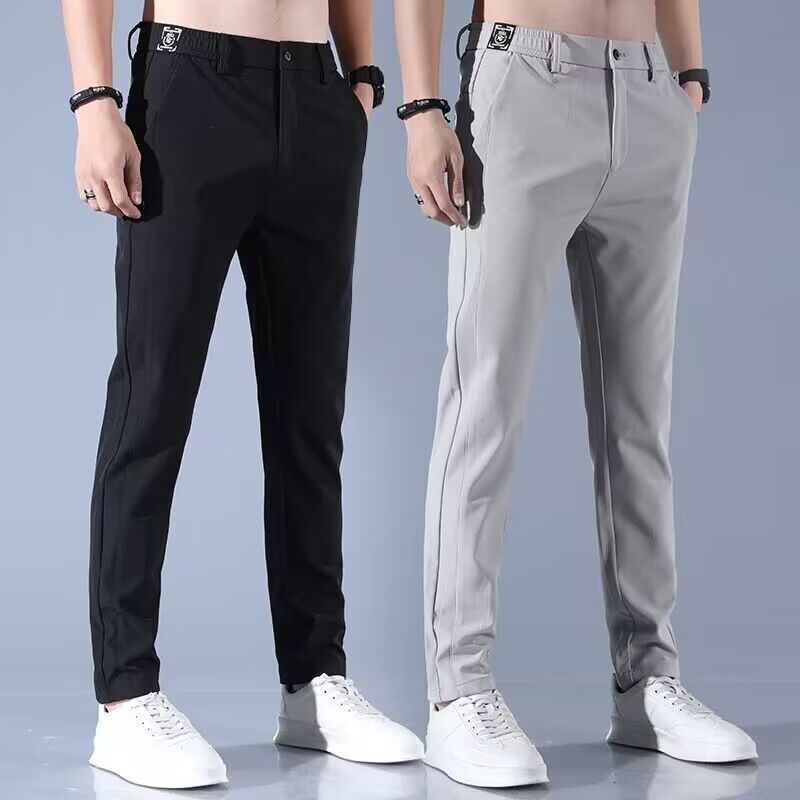 Slim Fit Straight Stretch Dress Trousers