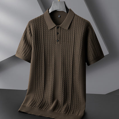 Luxury Men's Short Sleeve Lapel Shirt