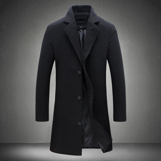 Men's Woolen Trench Coat