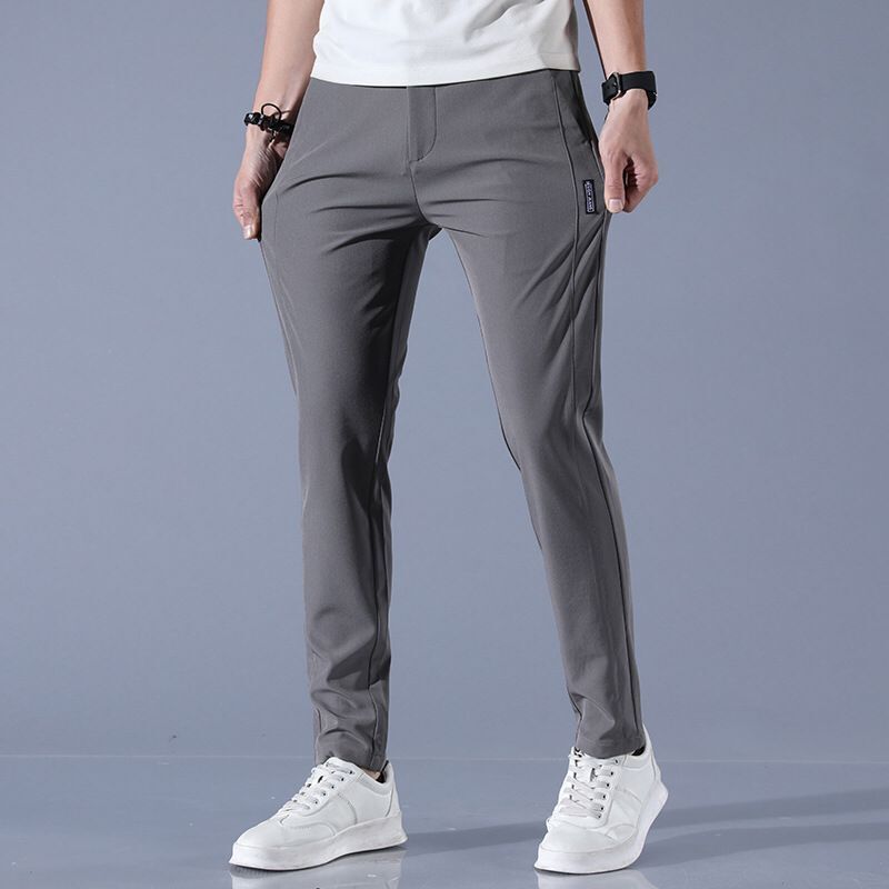 Slim Fit Straight Stretch Dress Trousers