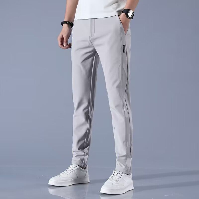 Slim Fit Straight Stretch Dress Trousers