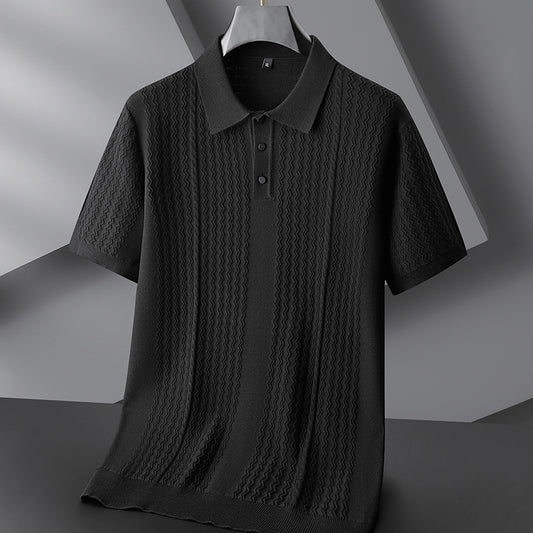 Luxury Men's Short Sleeve Lapel Shirt